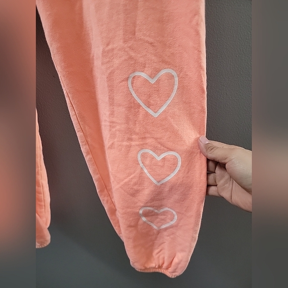 Anthropologie Sundry Neon Orange Jogger size 2 ( Med) Hearts Soft Lounge - Picture 2 of 5